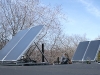 Solar hot water panels on top of two different houses on Wardell St., Toronto 